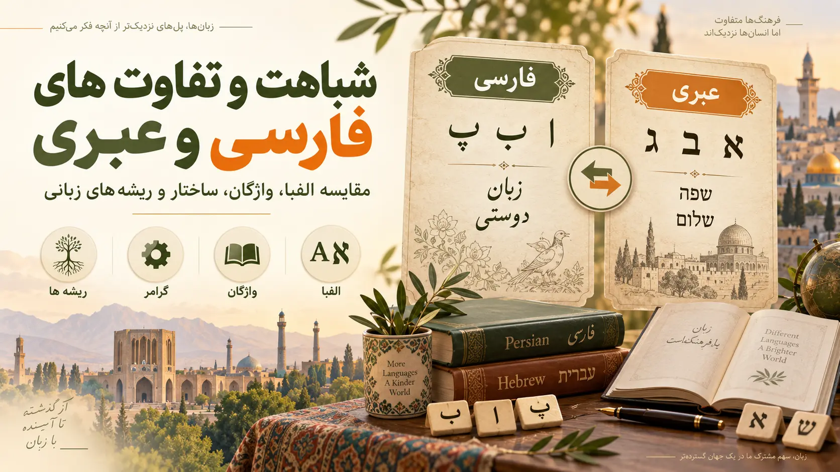 شباهت زبان فارسی و عبری چیست؟ بررسی واژه ها، ساختار و ارتباط تاریخی