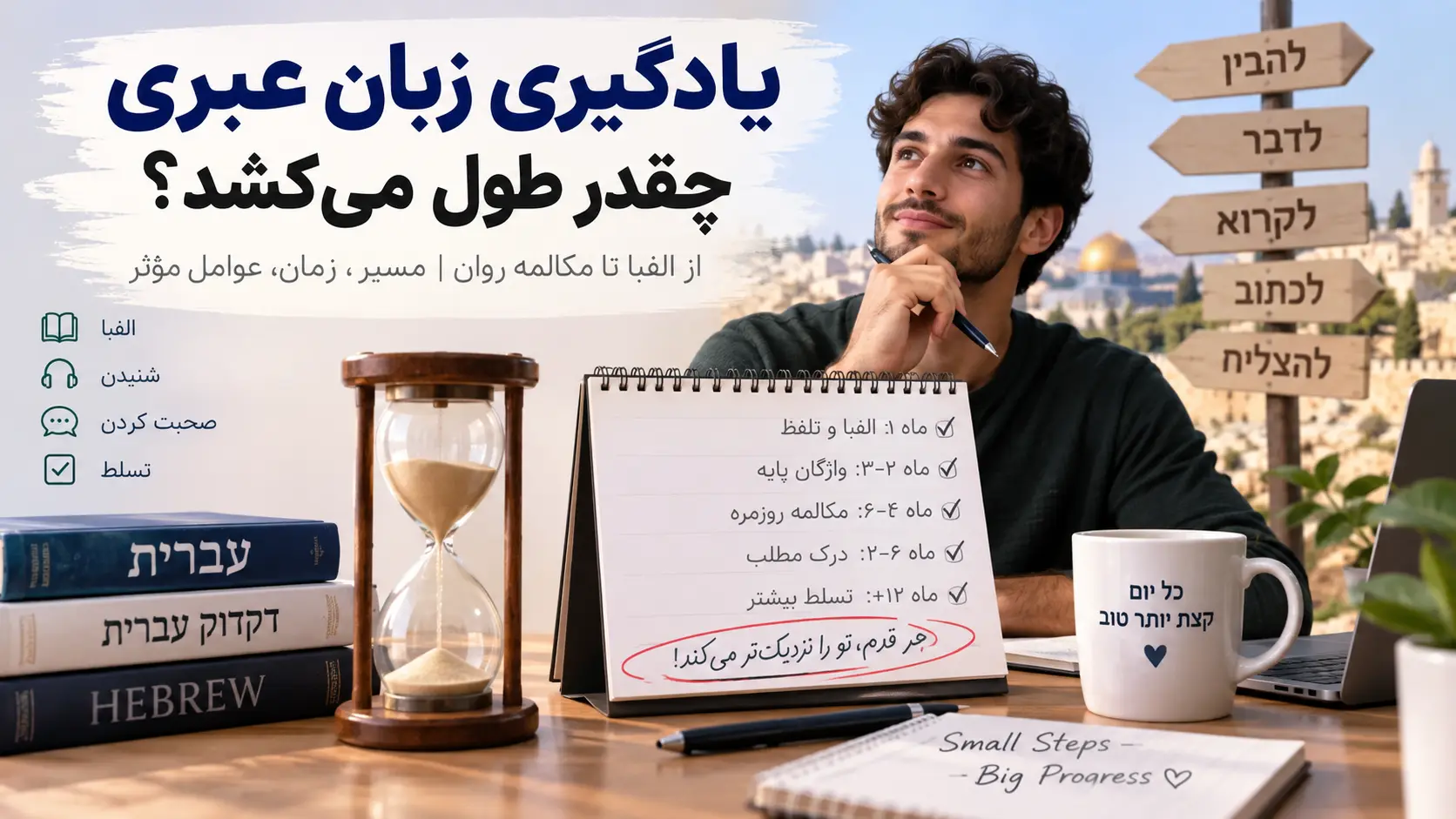 یادگیری زبان عبری چقدر طول میکشد؟